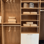 You can also use the top and bottom shelves for your dress shirts, pants, and other items of clothing!