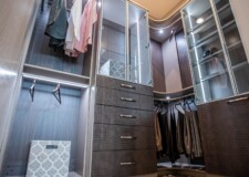 This high end custom closet for him in Las Vegas has modern design from floor to wall to ceiling. Las Vegas high end custom closets for him with modern design