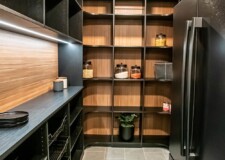This residential custom kitchen pantry in Sandalwood is not only stunning but also functional with cabinets and pull out baskets. Kitchen Pantry Closet Systems Las Vegas, NV