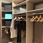 Talking about efficiency and functionality, the long hang shelves and rounded corner shelves save space and keep everything within your reach. Custom Closet Design Online Las Vegas, NV