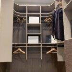 Hang your clothes in these top and bottom double hang shelves.