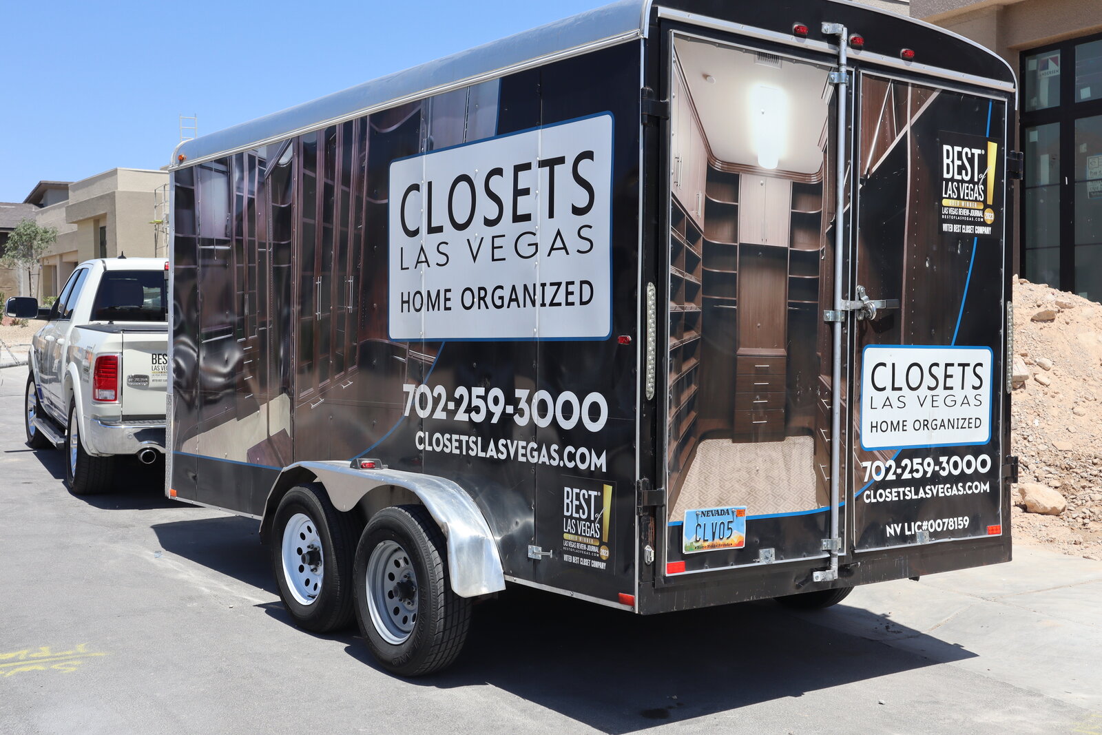 Closets Las Vegas branded trailer and truck